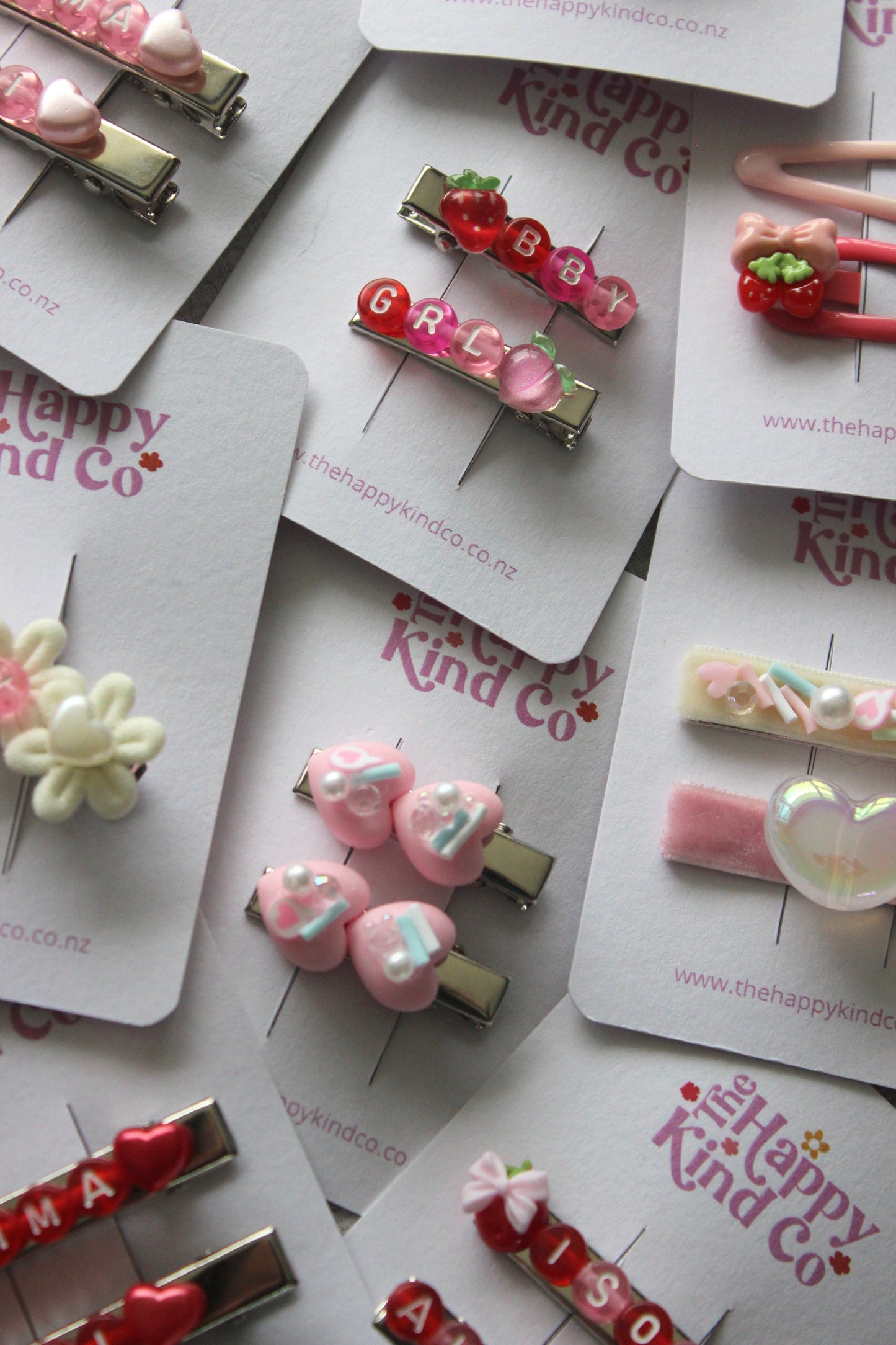 Creamy Strawberry Bow Clips