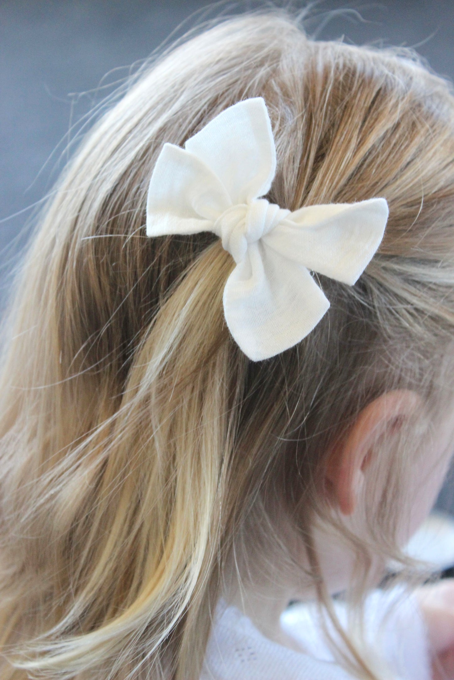 Milk Crepe Scrunch Bow