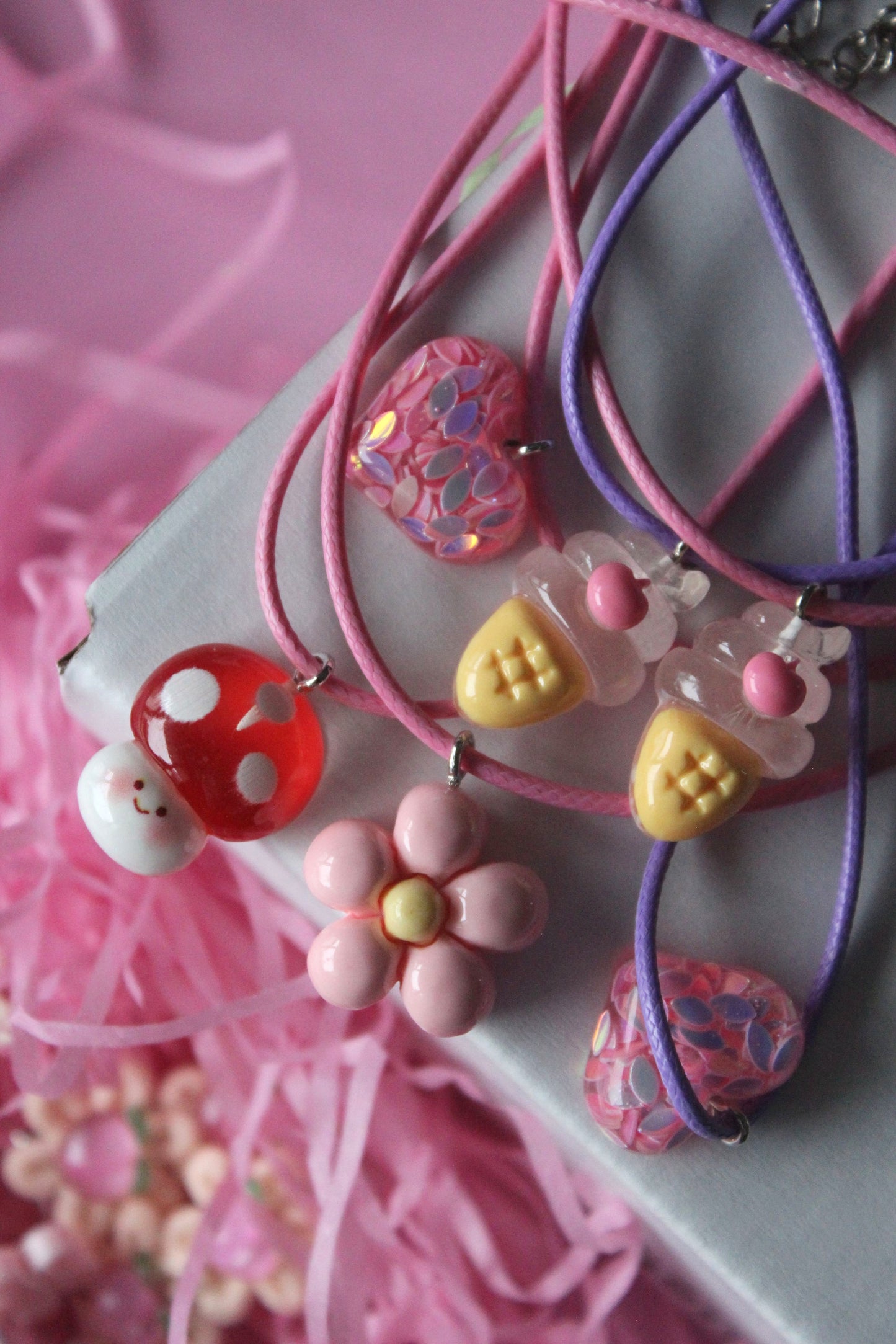 Pastel Bloom Candy Cord Necklace