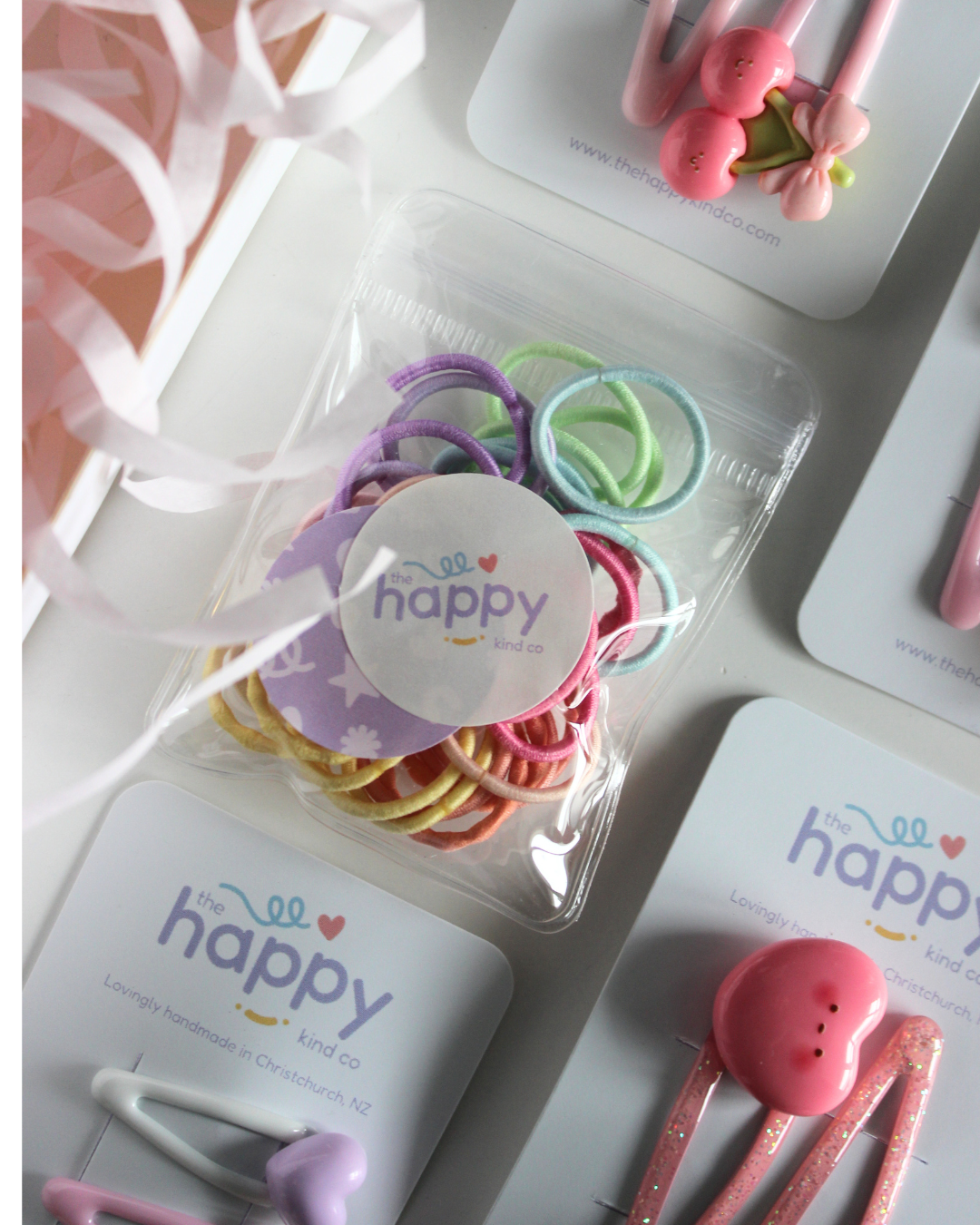Happy Bubble Heart Snap Clips