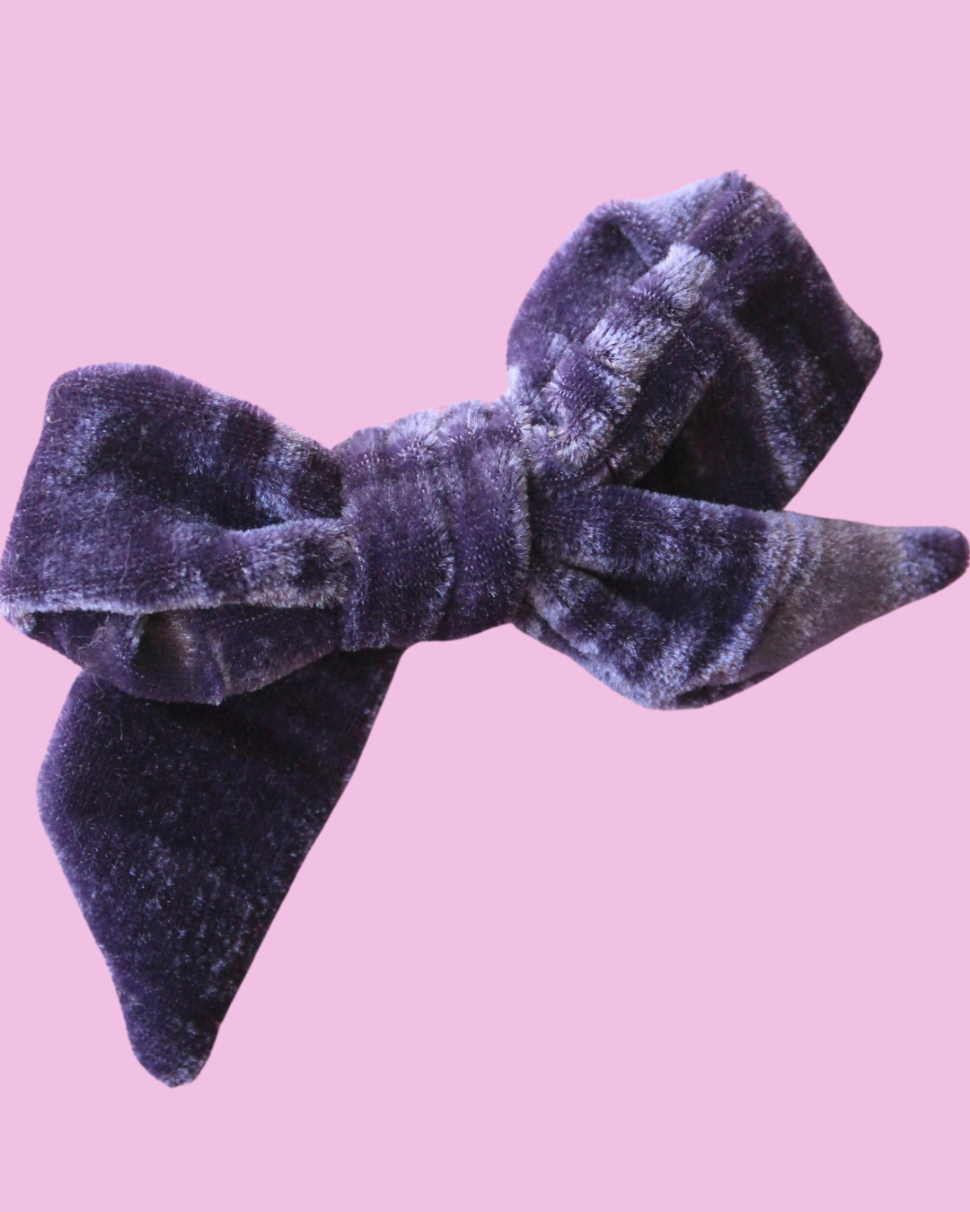 Deluxe Plum Crinkle Velvet Victoria Bow