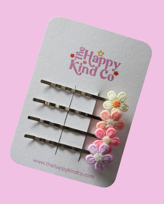 Pastel Flower Bobby Pin Set