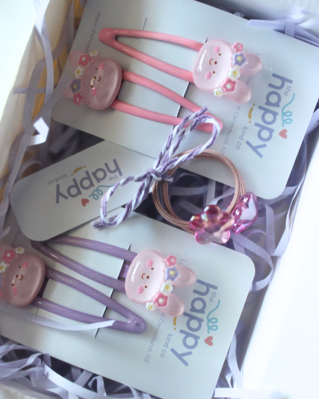 Purple Glitter Meadow Bunny Snap Clips