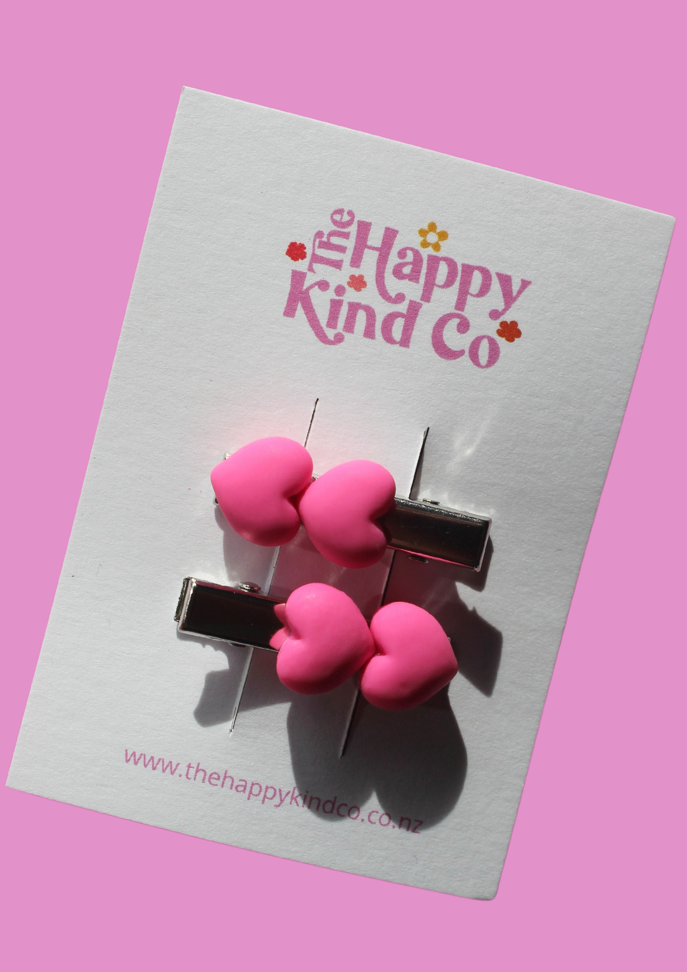 Heart Stopper Toddler Clips Hot Pink