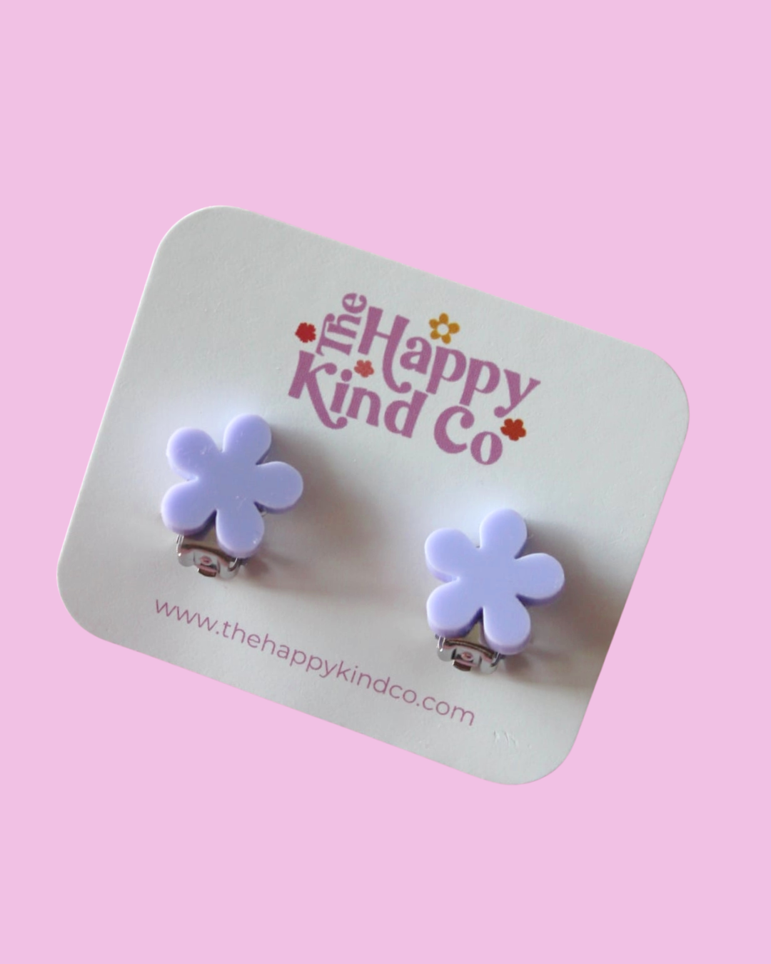 Periwinkle Flower Clip-On Earrings