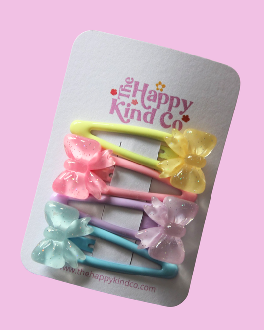 Glitter Bow Combo Clips
