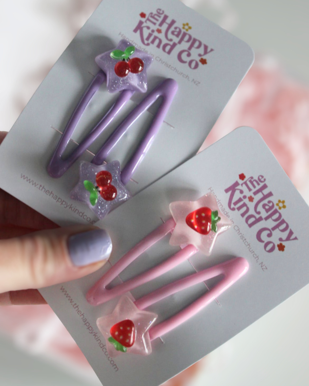 Cherry Stardust Snap Clips
