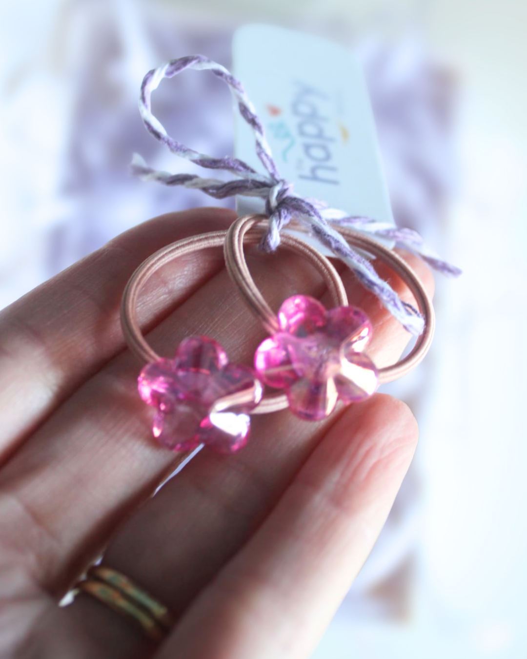 Pink Bloom Bobble Hairties