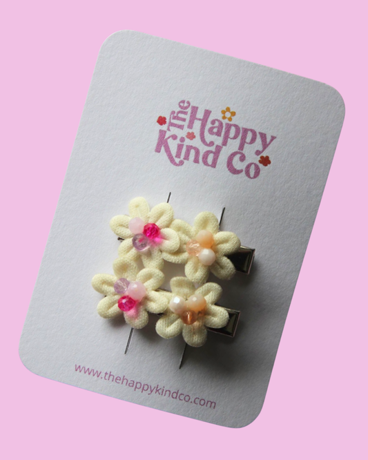 Beaded Flower Clips