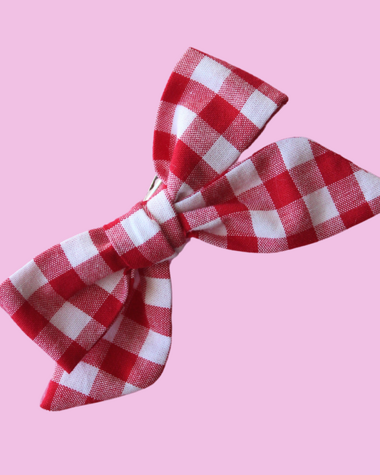 Red Gingham Victoria Bow