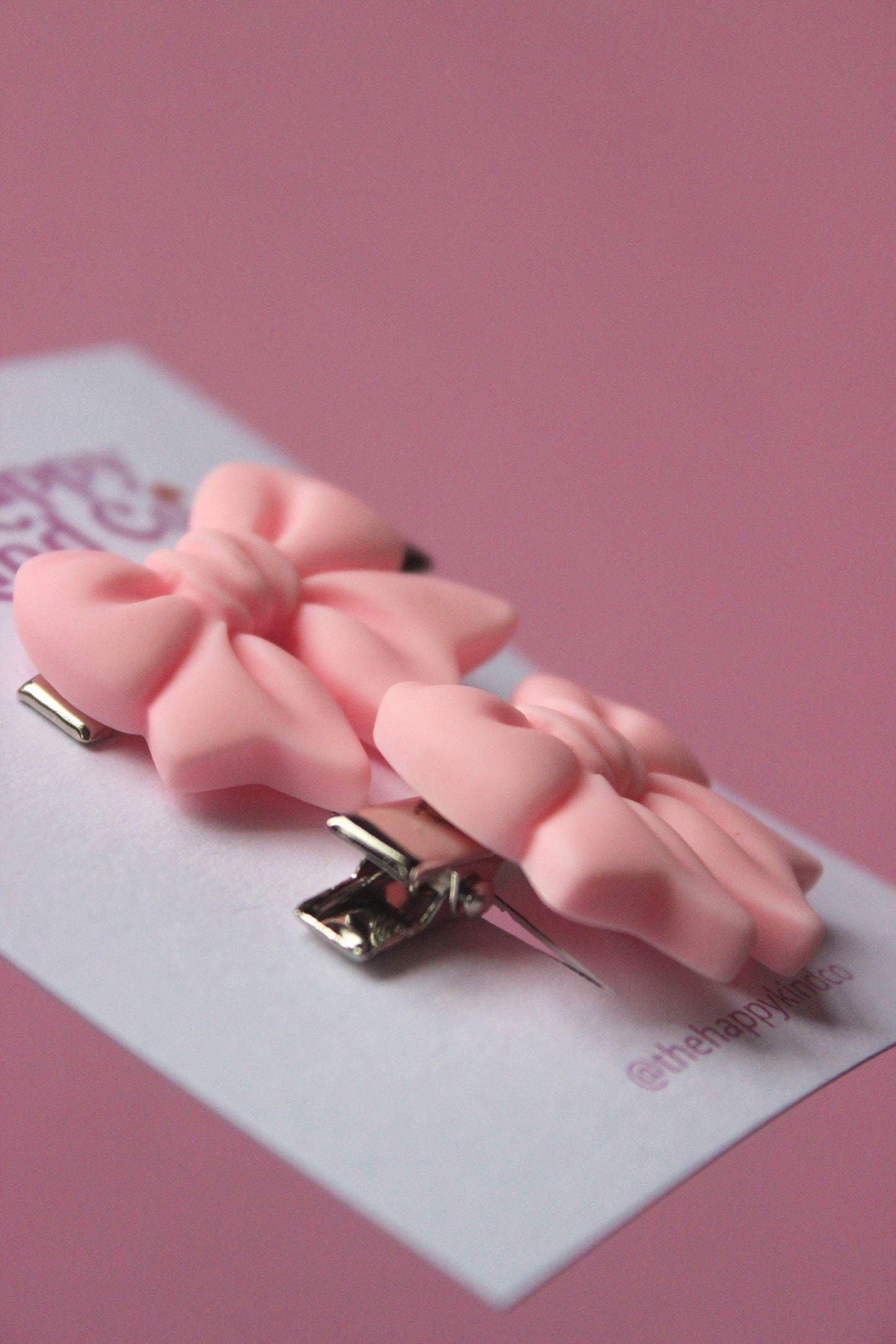 Dreamy Bow Clips - Creamy Peach