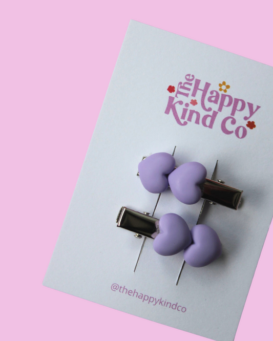 Heart Stopper Toddler Clips Lavender