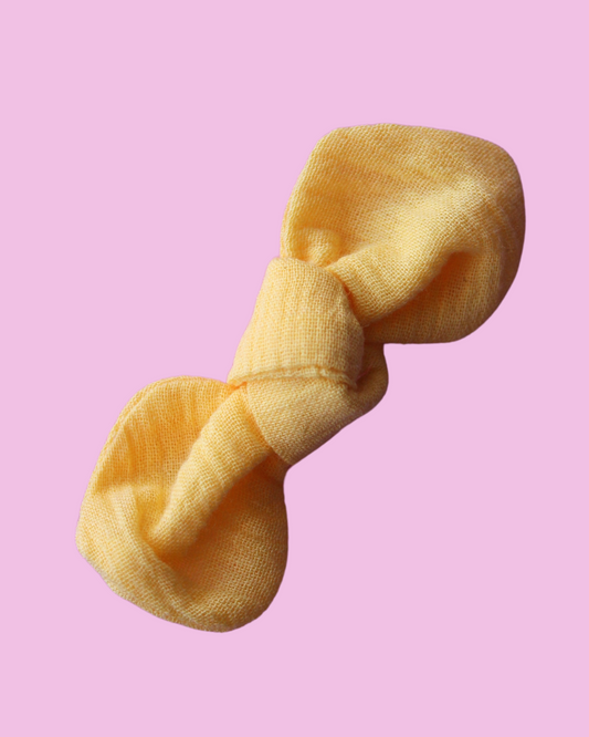 Sunshine Yellow Cheesecloth Petite Twist Bow