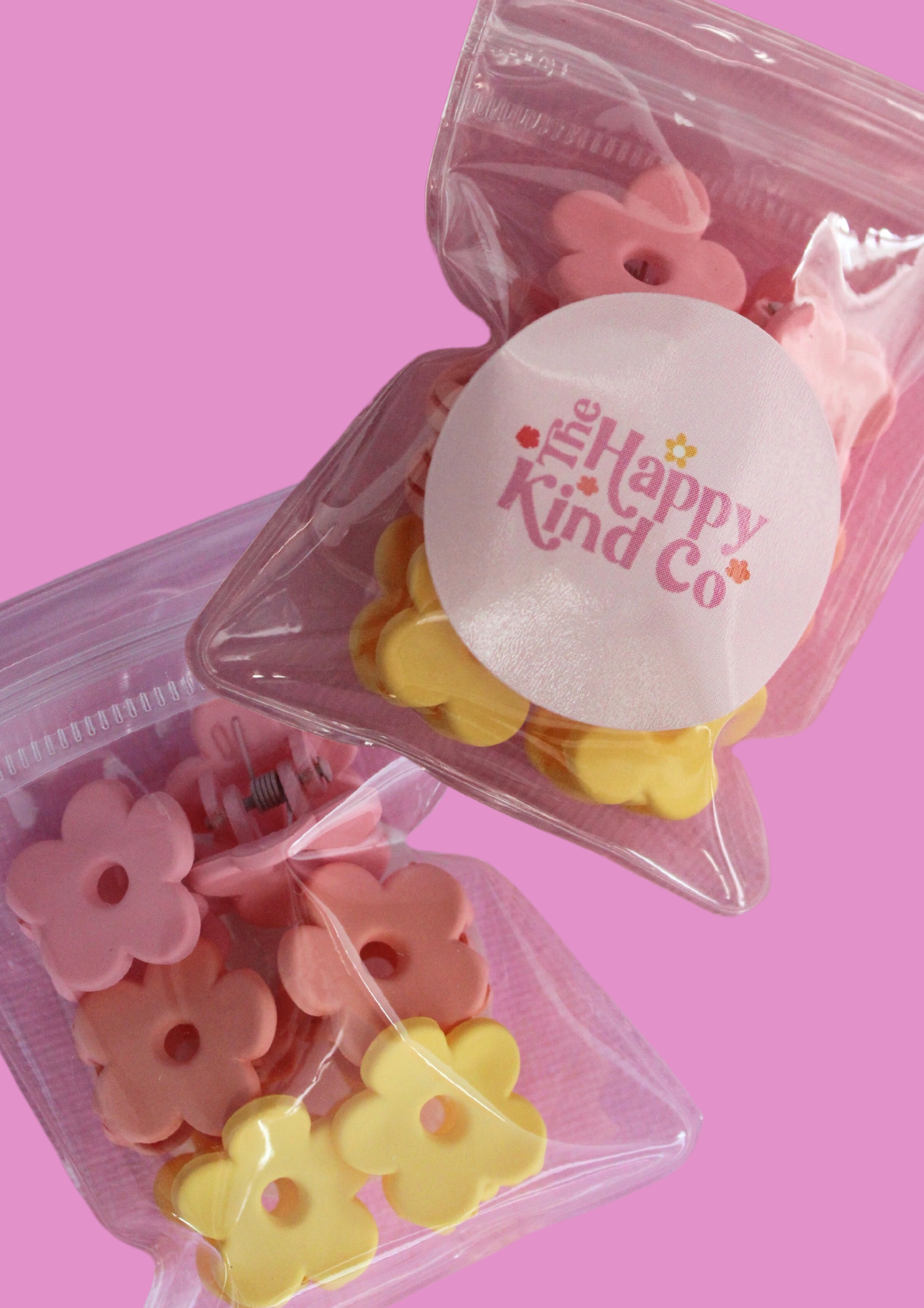 Chunky Flower Mini Claw Clips 6 Pack Summer