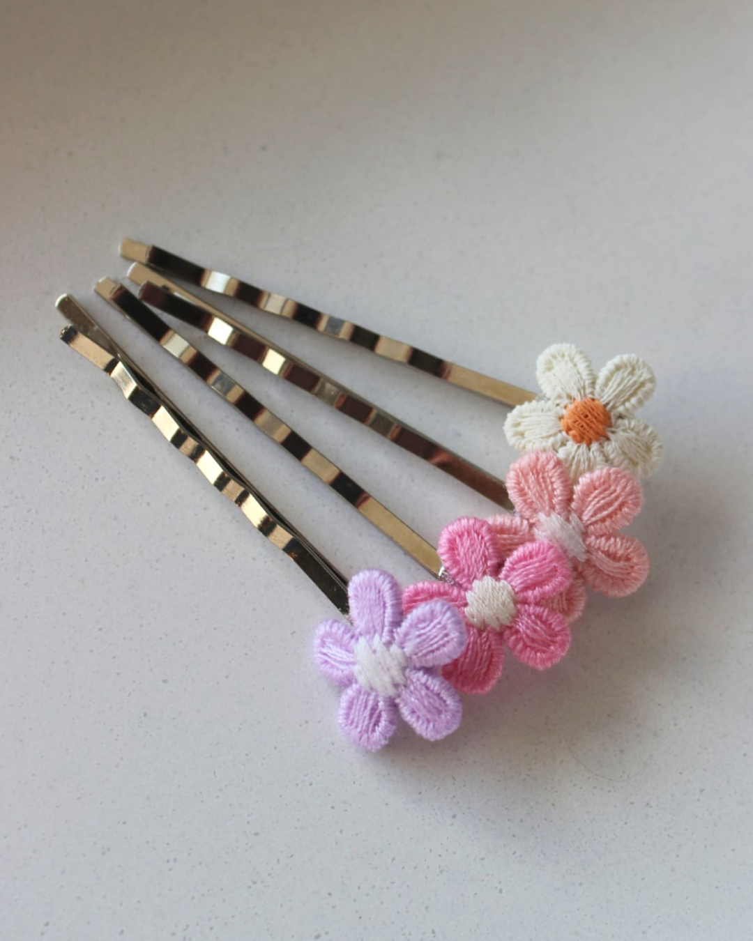 Pastel Flower Bobby Pin Set