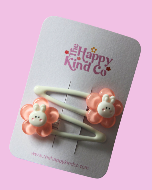 Bunny Blooms Clips White