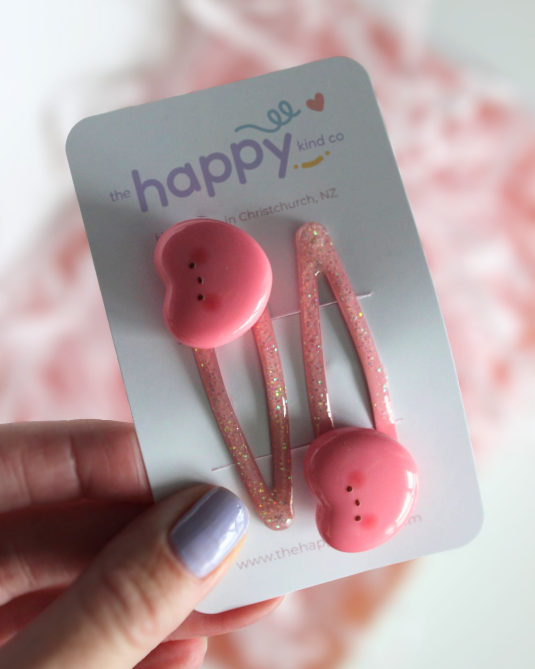 Happy Bubble Heart Snap Clips