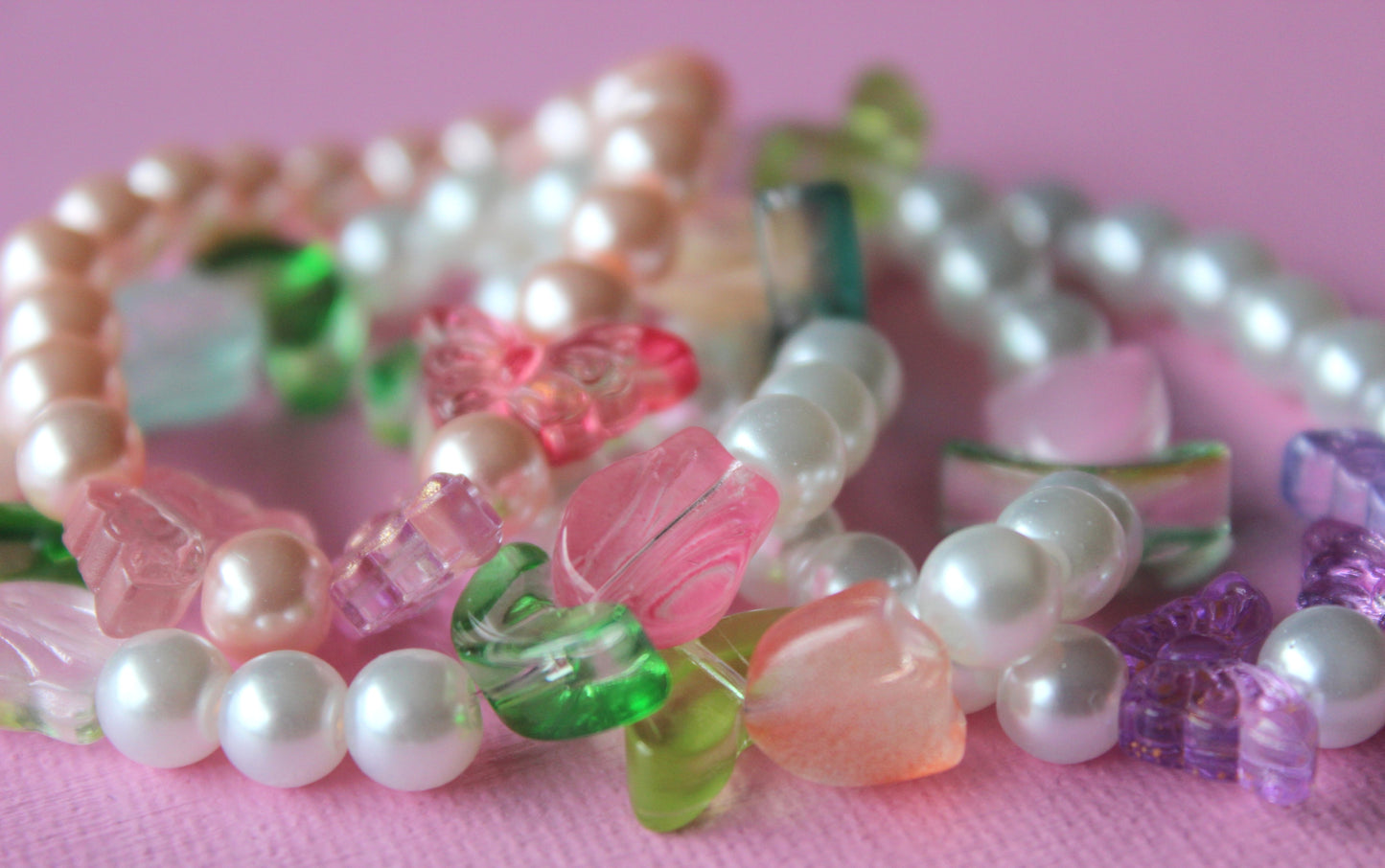 White Pearl Summer Butterfly Bracelet