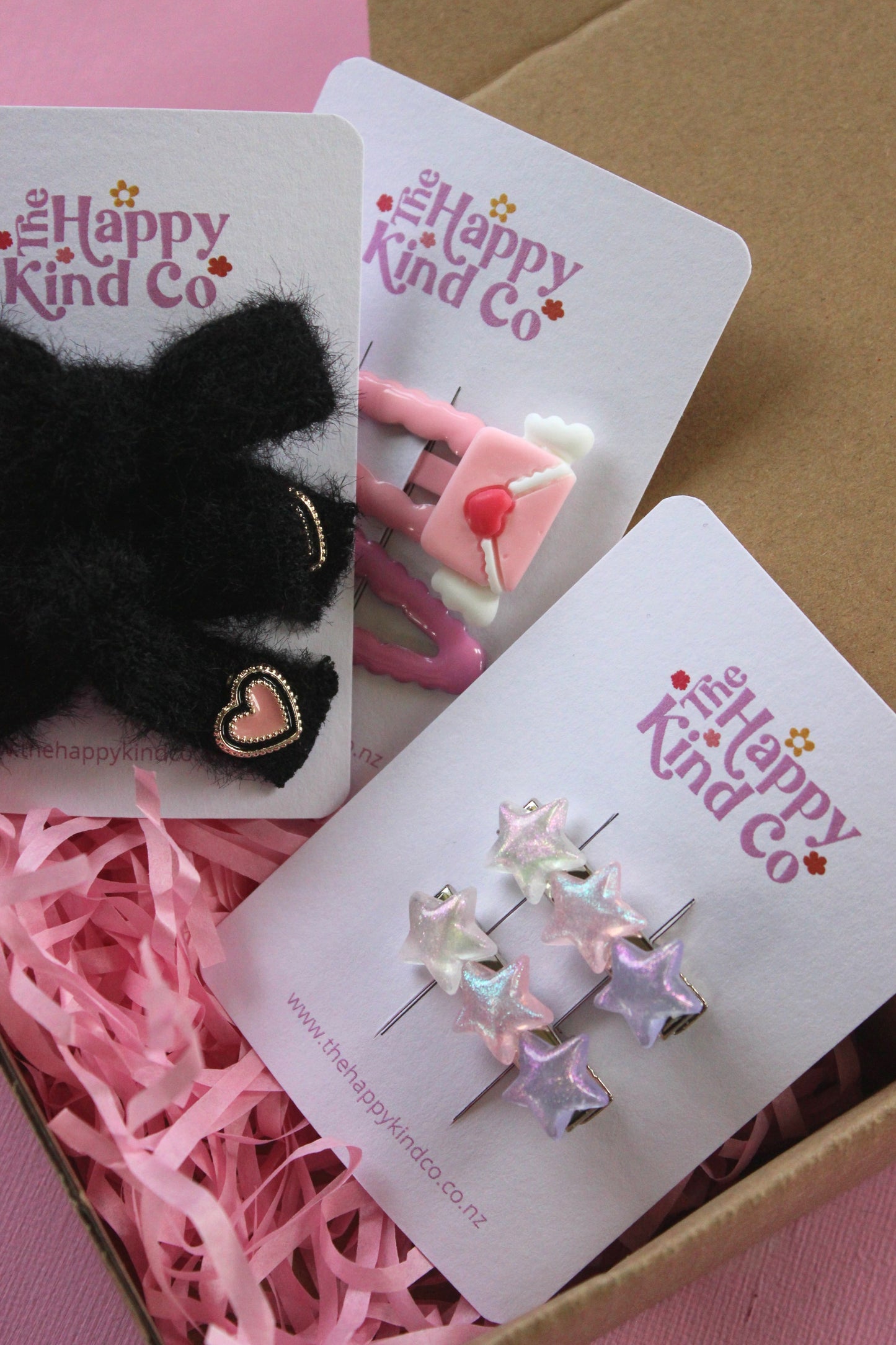 Fluffy Pigtail Bow Clips - Midnight Love
