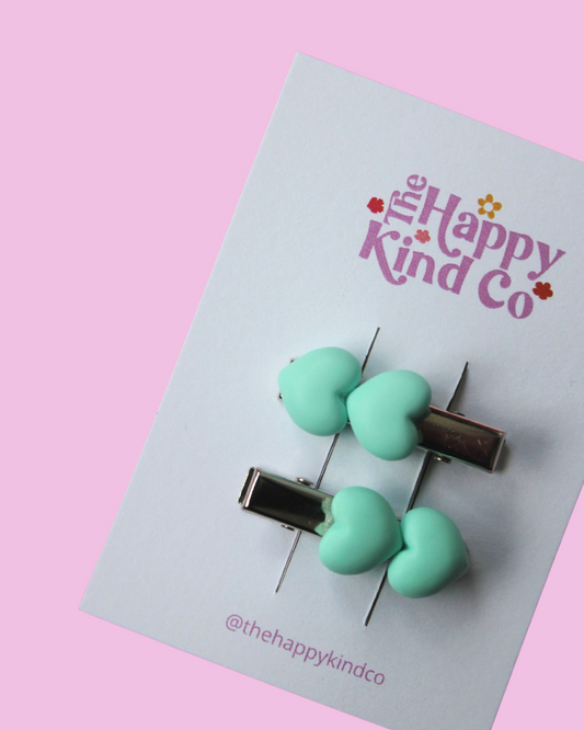 Heart Stopper Toddler Clips Powder Blue