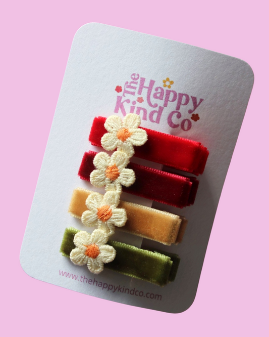 Velvet Daisy Clips - Autumn All Day