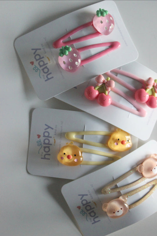 Pink Berry Snap Clips