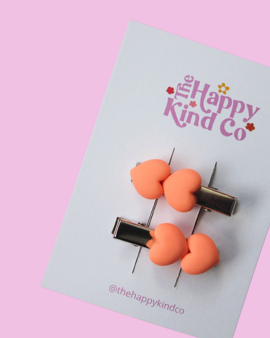 Heart Stopper Toddler Clips Peachy