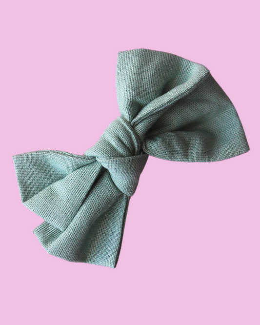 Soft Sage Petite Scrunch Bow