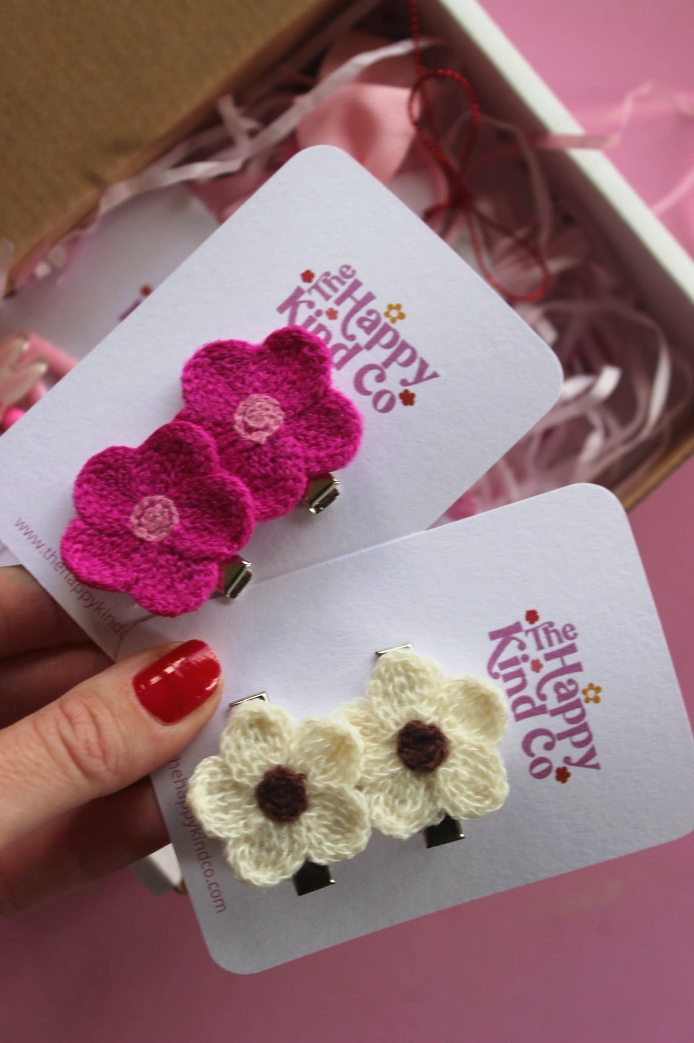 Coffee & Cream Knitted Bloom Clips
