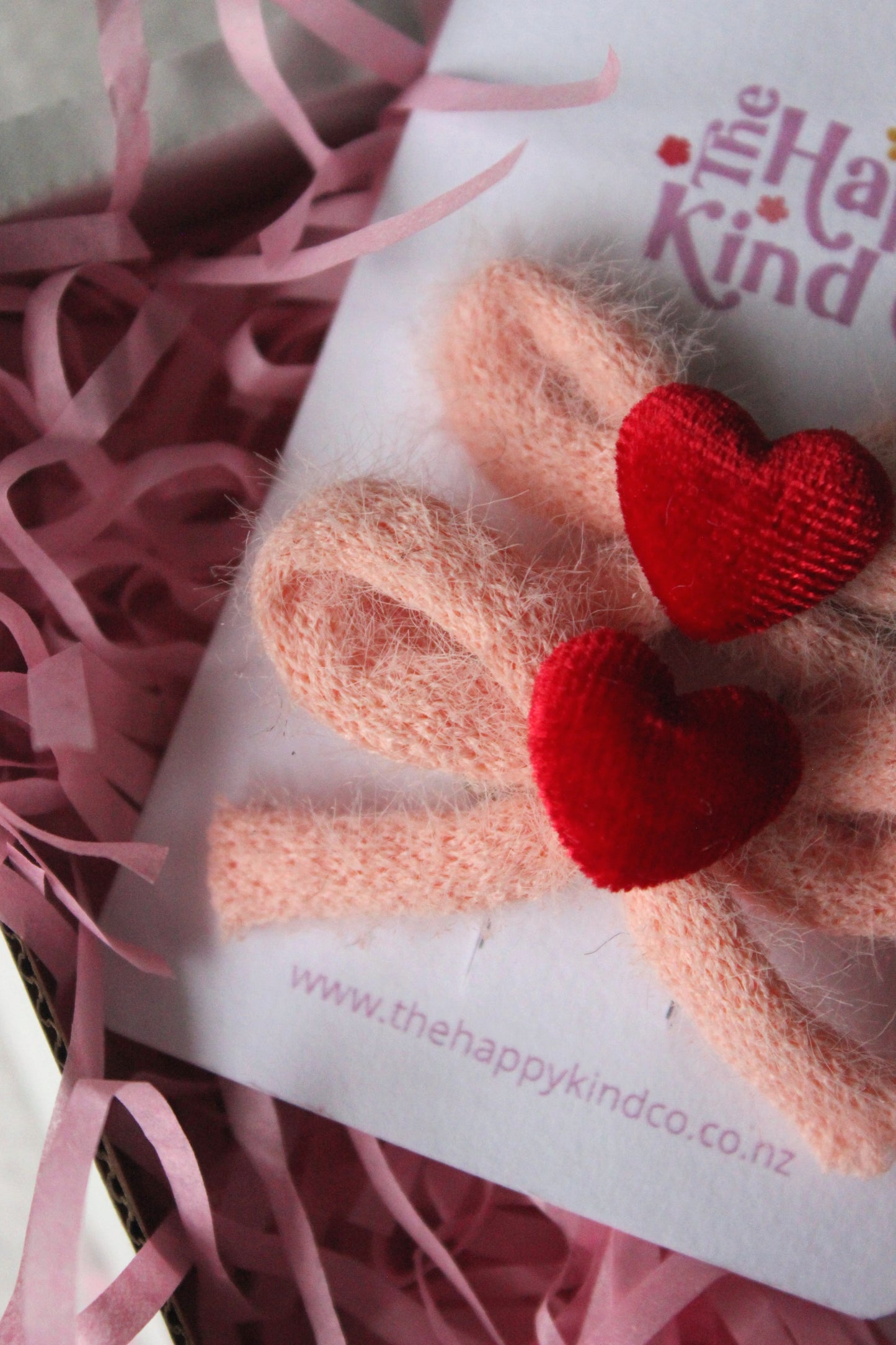 Fluffy Pigtail Bow Clips - Sweetheart