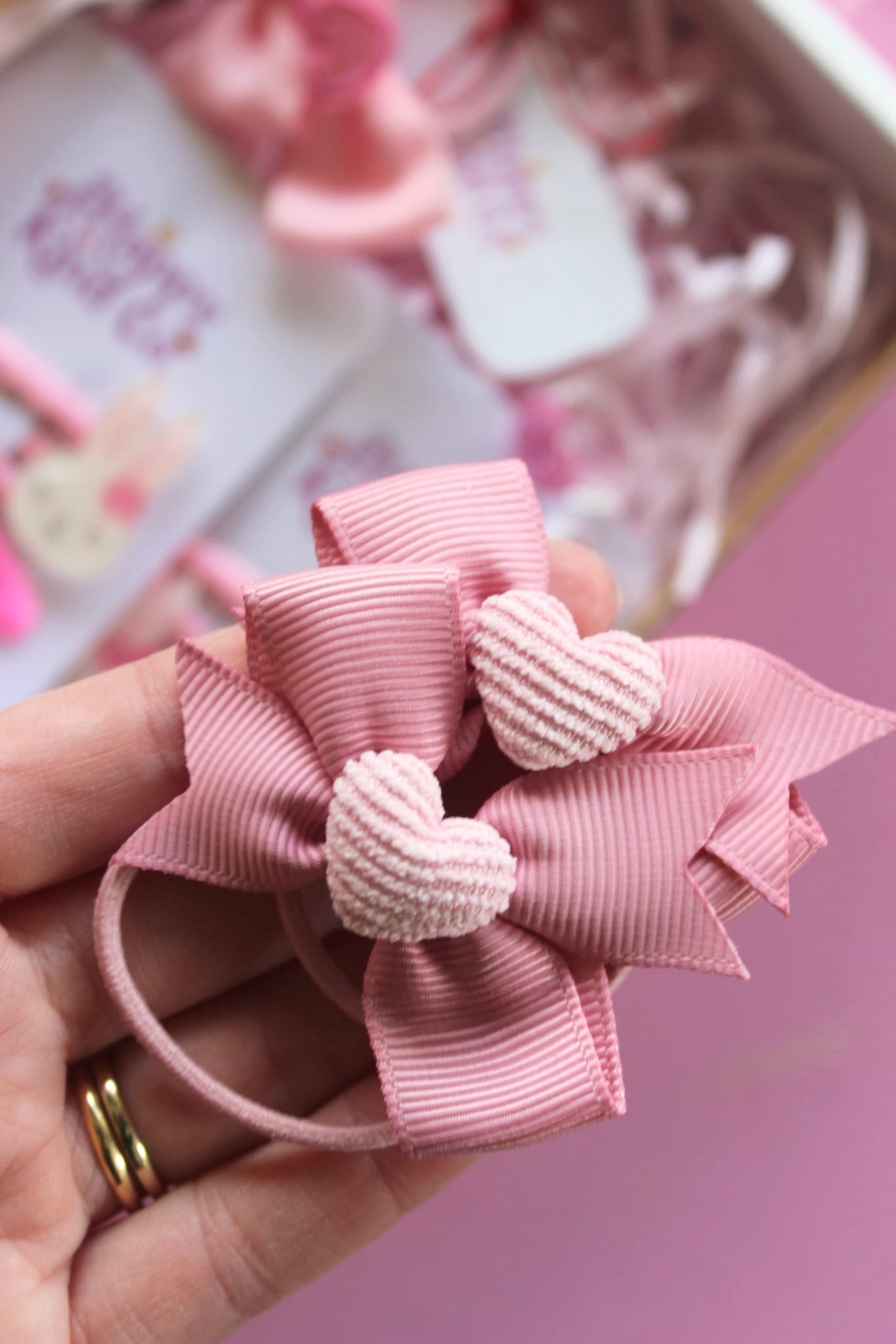 Blush Crush Bow Hair Ties