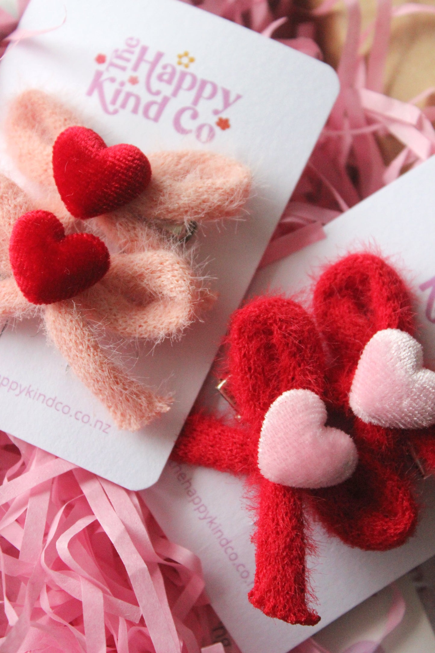 Fluffy Pigtail Bow Clips - Be My Galentine