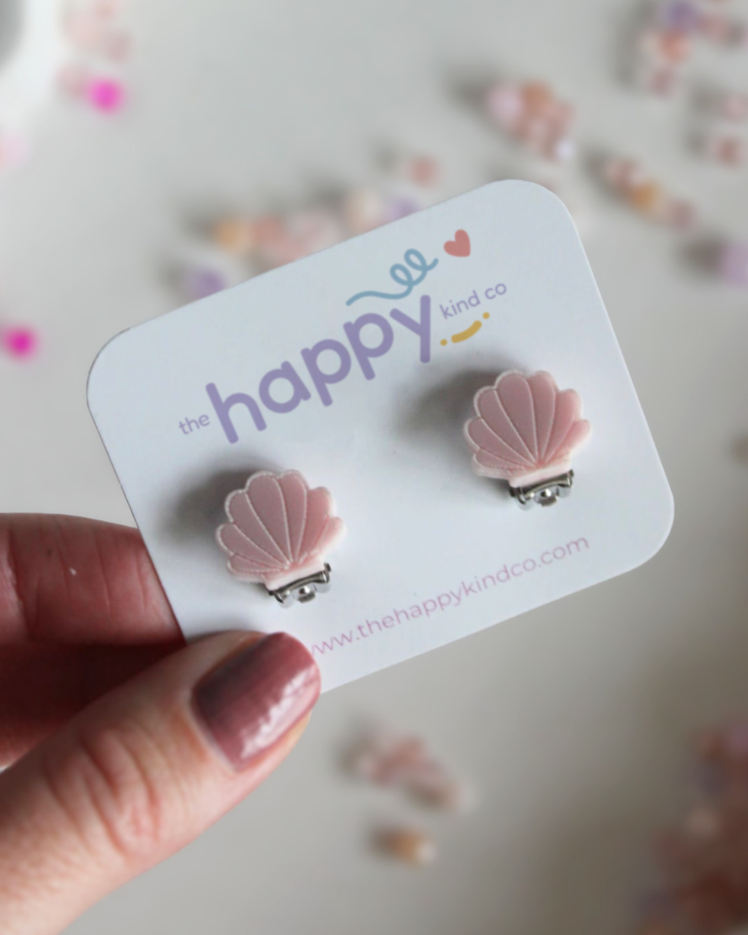 Blush Shell Clip-On Earrings