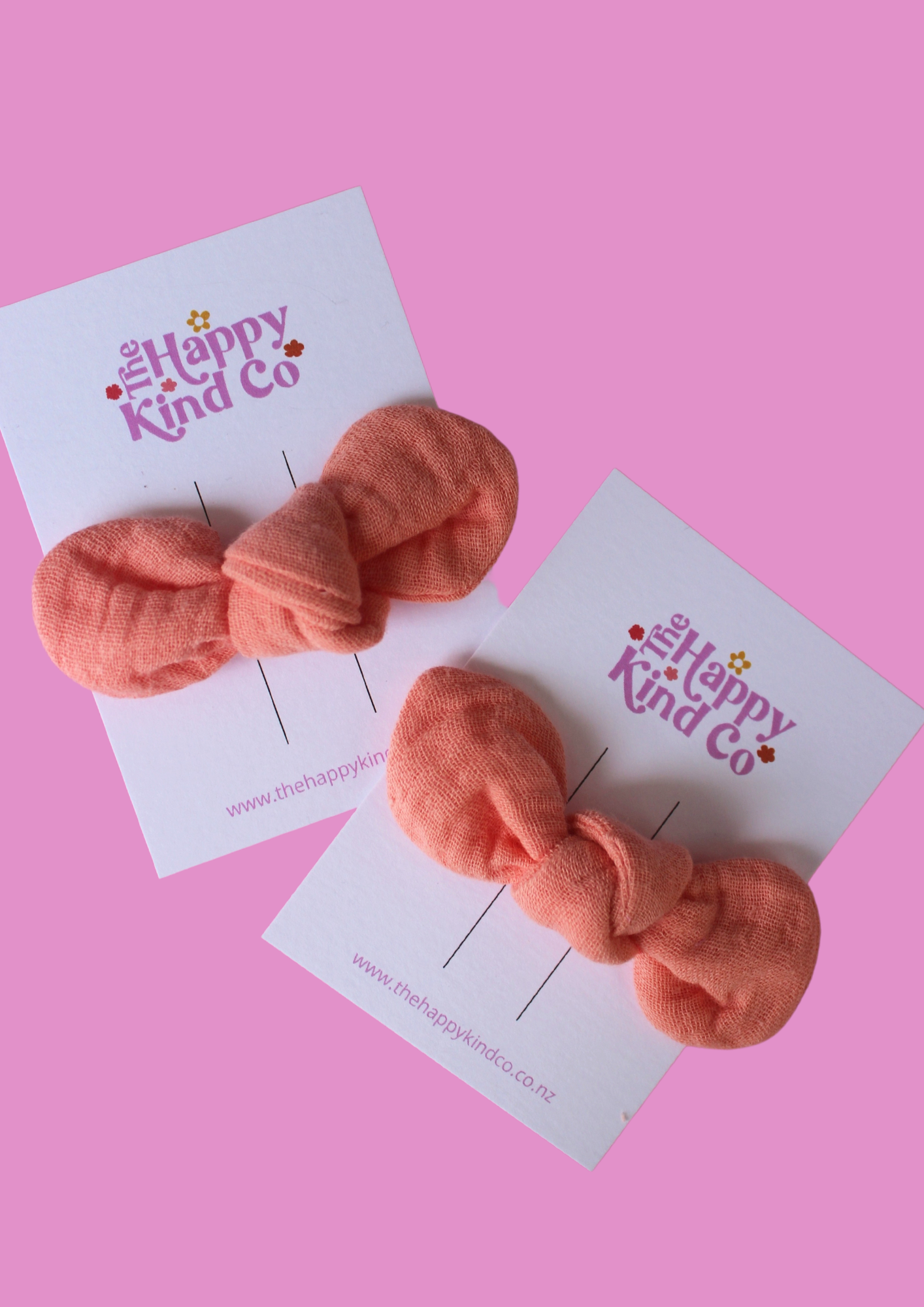 Oh-so Peachy Muslin Petite Twist Bow