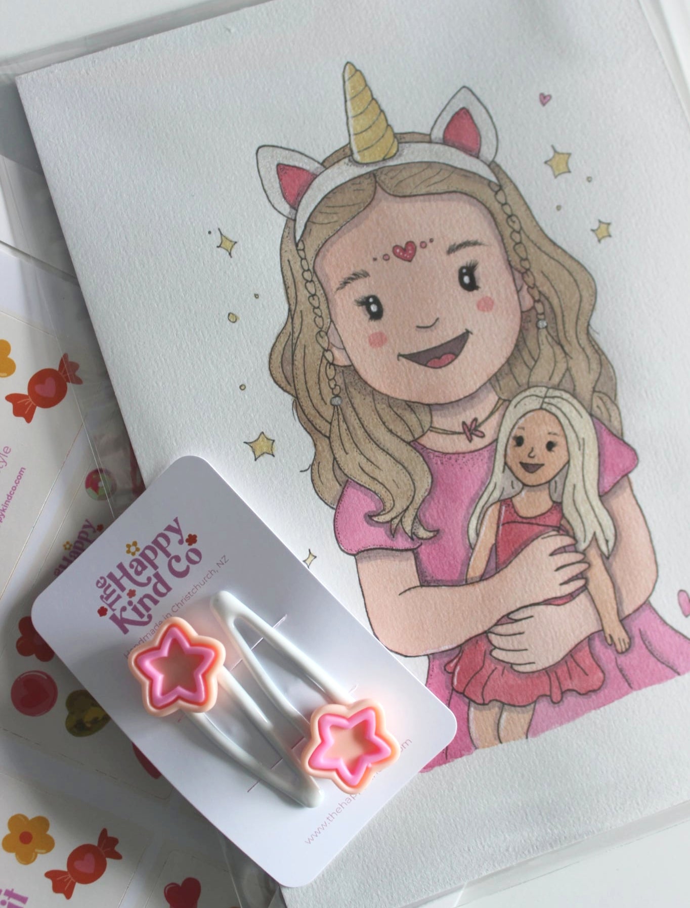 Peachy Star Snap Clips