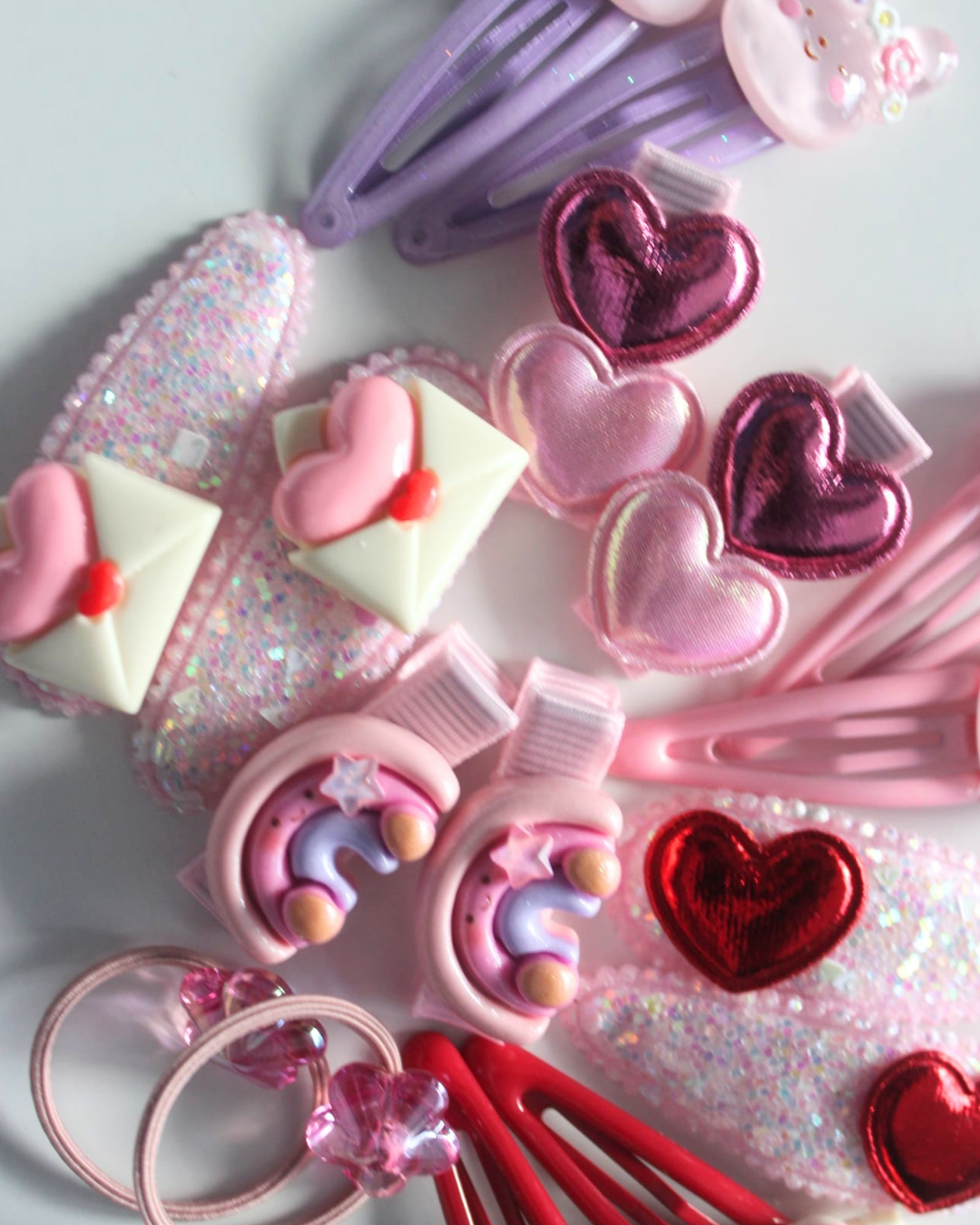 Ruby Heart Glitter Snaps