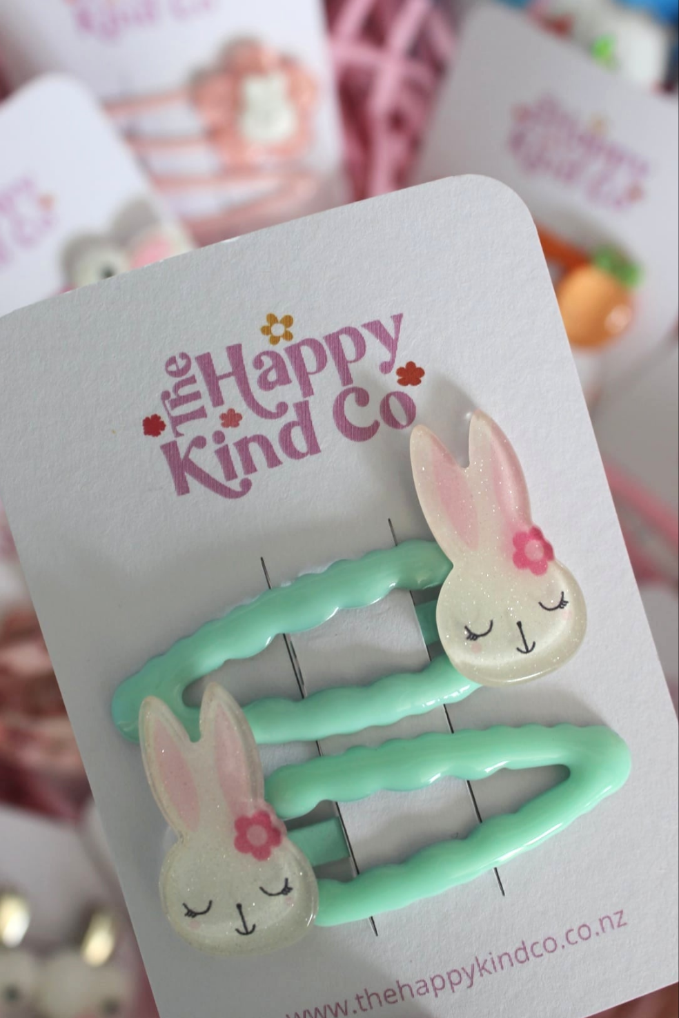 Wavy Bunny Clips - Aqua