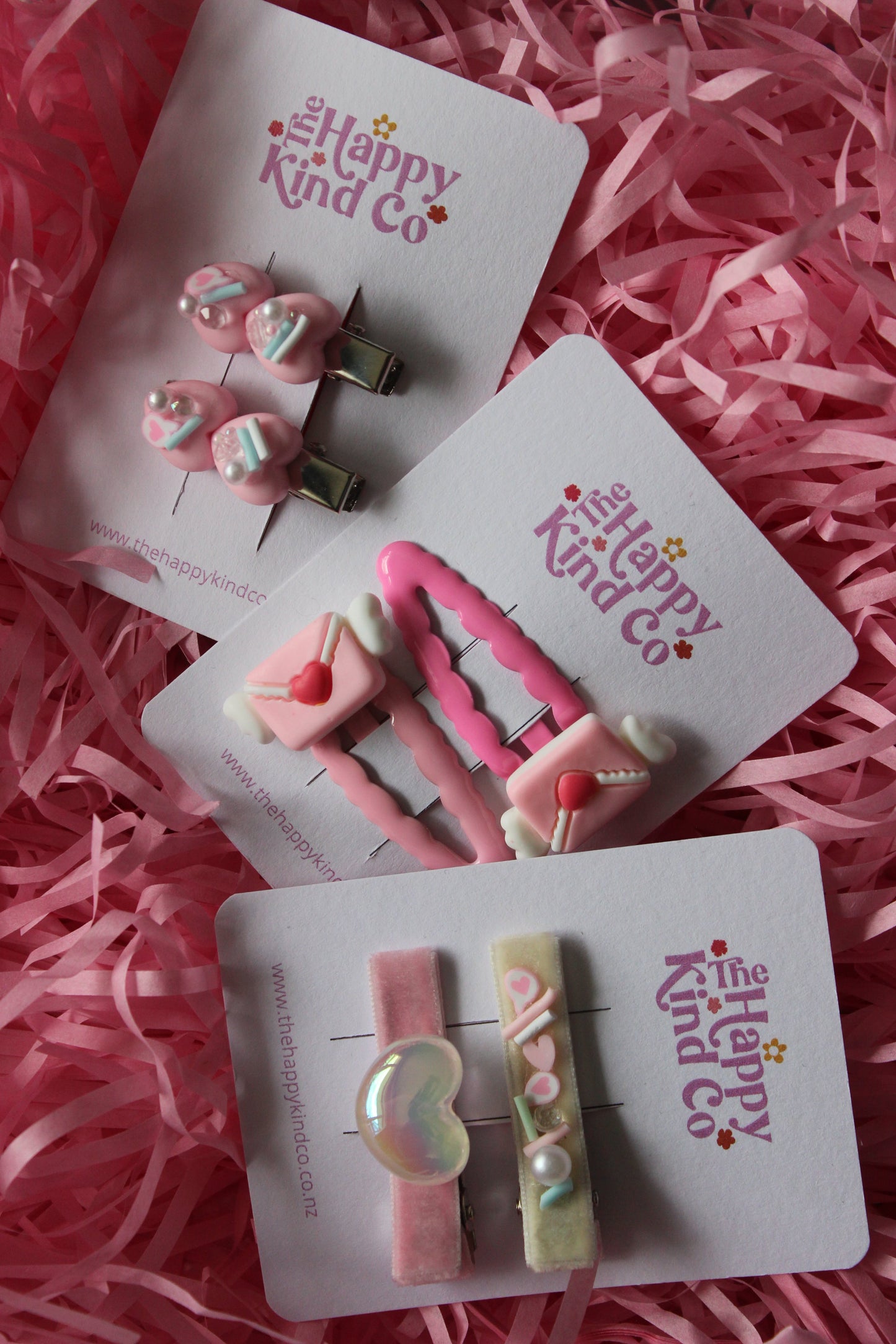 Wavy LOVE Letter Clips - Peony & Candyfloss