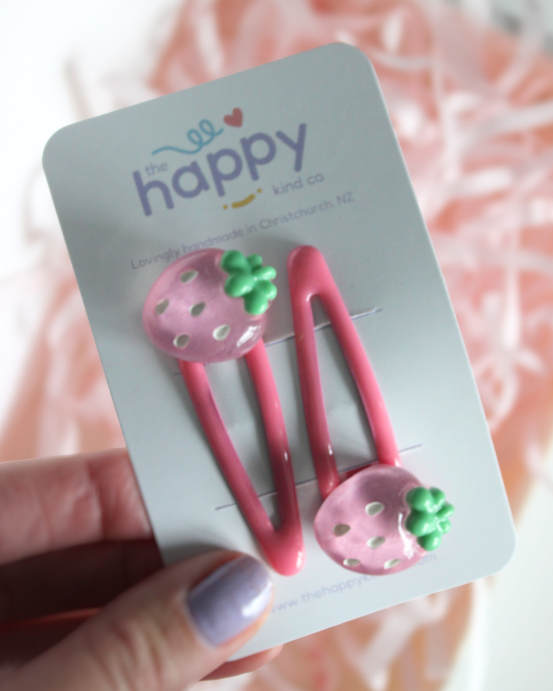Pink Berry Snap Clips
