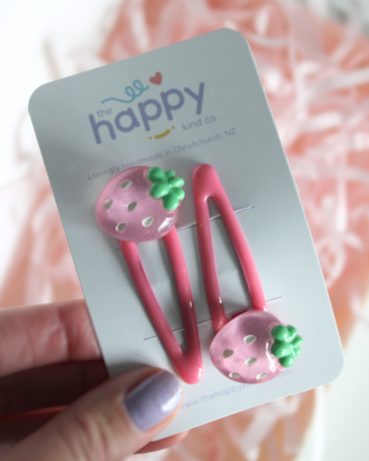 Pink Berry Snap Clips