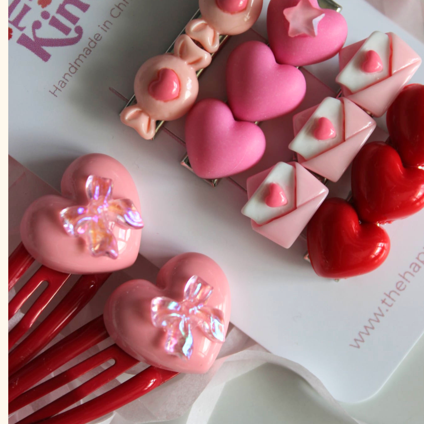 Heart Bow Snap Clips