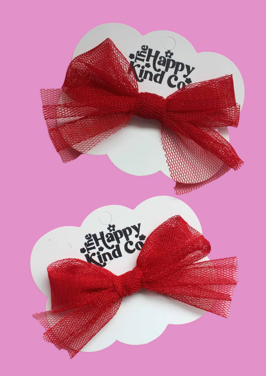 Candy Apple Soft Tulle Bow