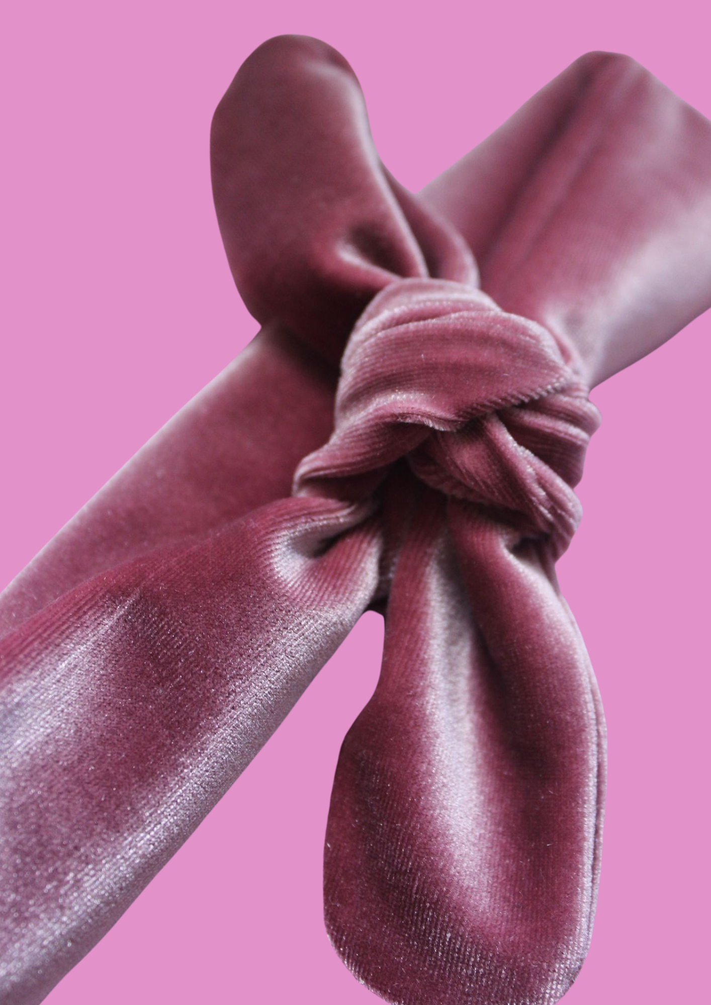 Deluxe Blush Velvet Tie Knot Headband