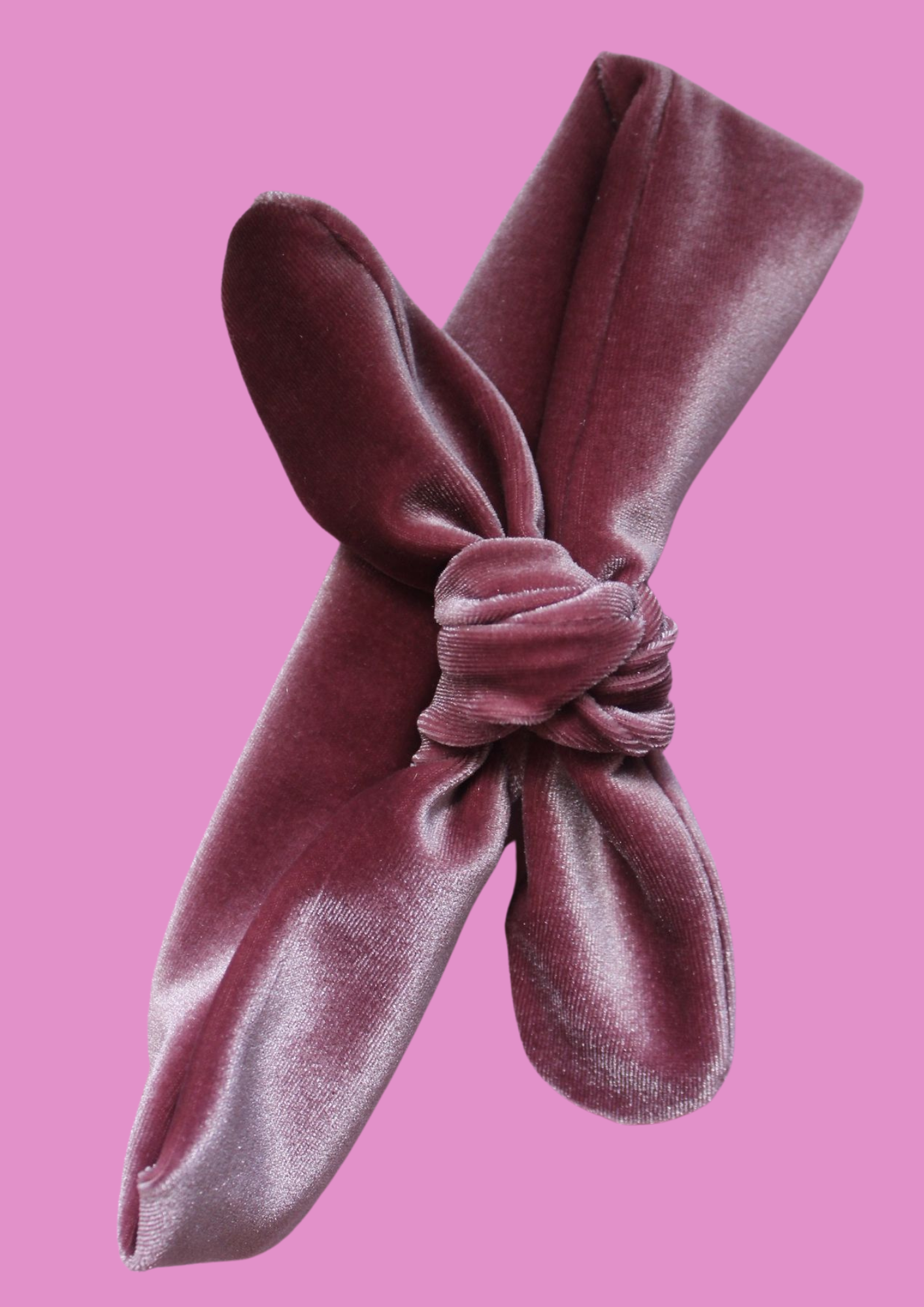 Deluxe Blush Velvet Tie Knot Headband